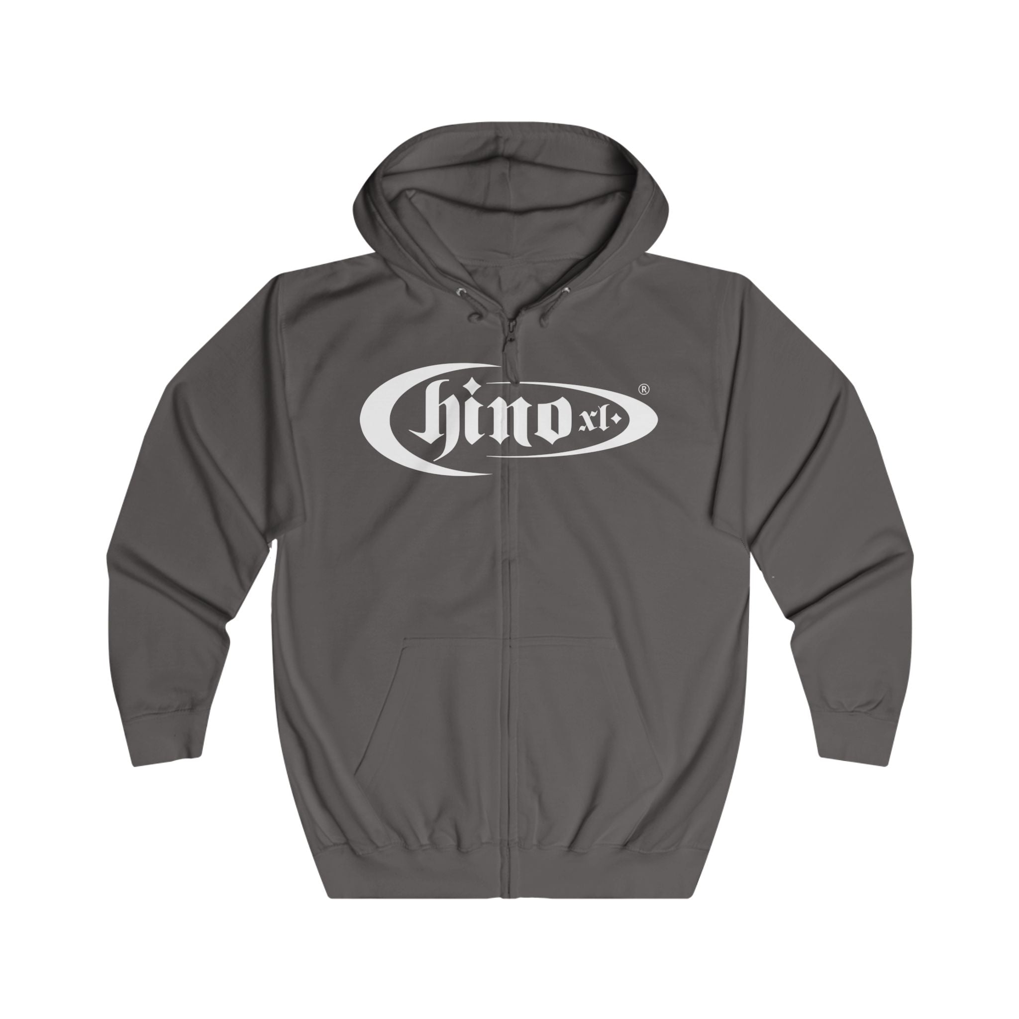 The Chino XL White Logo Zip Up Hoodie